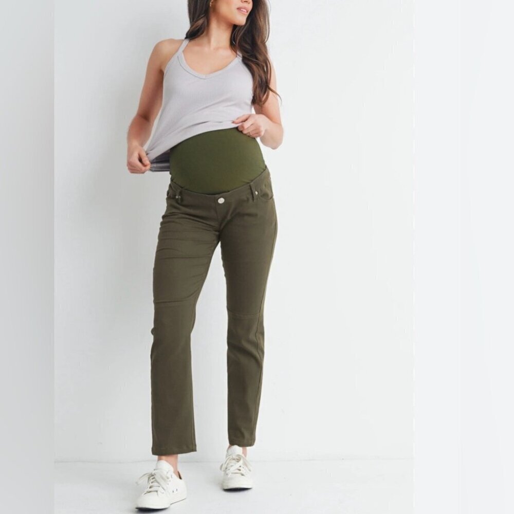 Hello Miz Brown Maternity Pants | Pull-On Comfort | Size S NWT
